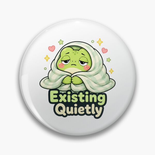 Item preview, Existing Quietly Frog Sticker – Cute Introvert Frog designed and sold by InkWanderStudio.