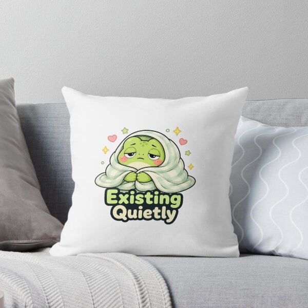 Item preview, Existing Quietly Frog Sticker – Cute Introvert Frog designed and sold by InkWanderStudio.