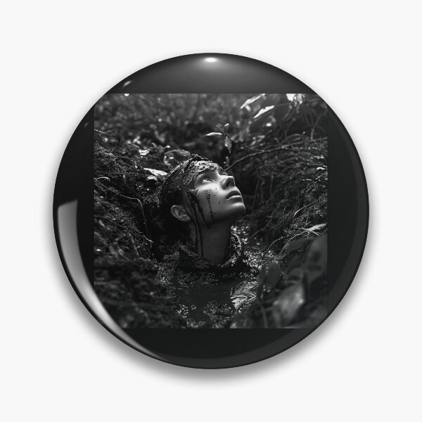 Item preview, Dark Forest Swamp Survivor Black and White Portrait designed and sold by inkoutninja.