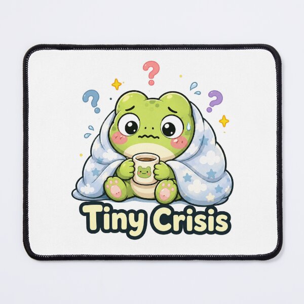 Item preview, Tiny Crisis Frog Sticker – Anxious Cute Frog designed and sold by InkWanderStudio.