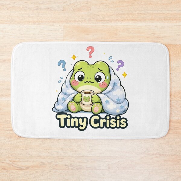 Item preview, Tiny Crisis Frog Sticker – Anxious Cute Frog designed and sold by InkWanderStudio.