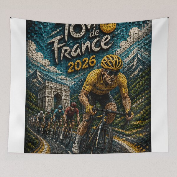 Item preview, 2026 Tour de France Jersey 3D Mosaic Cycling designed and sold by JcAbstractArt.