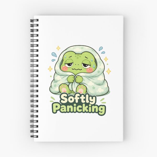 Item preview, Softly Panicking Frog Sticker – Cute Anxiety Frog designed and sold by InkWanderStudio.