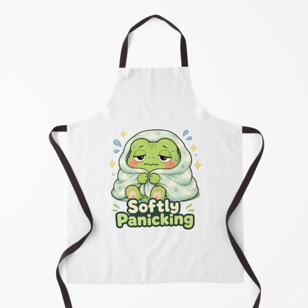 Item preview, Softly Panicking Frog Sticker – Cute Anxiety Frog designed and sold by InkWanderStudio.