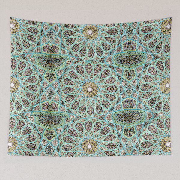 Item preview, Roof of Tomb of Hafez Sacred Geometry Mosiac Persianic Tiles designed and sold by FestDrip.