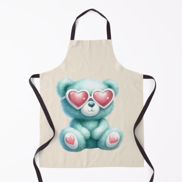 Item preview, Cute Turquoise Teddy Bear with Pink Heart Shaped Sunglasses  designed and sold by SweetLilith.