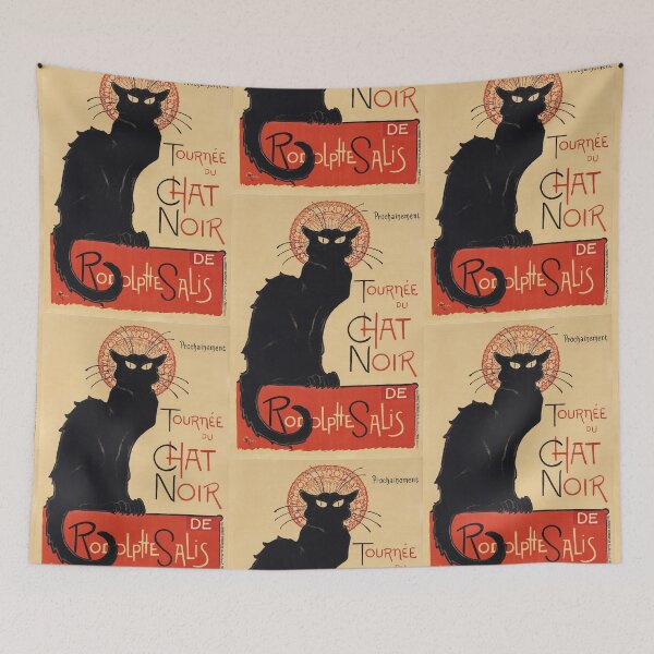 Item preview, Vintage black cat art nouveau French illustration designed and sold by glenpap.