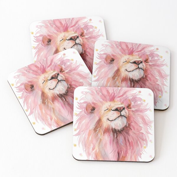 Item preview, Pink Lion Watercolor – Soft Strength & Wild Grace designed and sold by UUniqueIImprint.