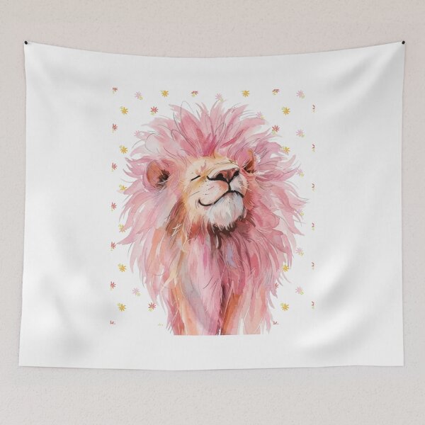 Item preview, Pink Lion Watercolor – Soft Strength & Wild Grace designed and sold by UUniqueIImprint.