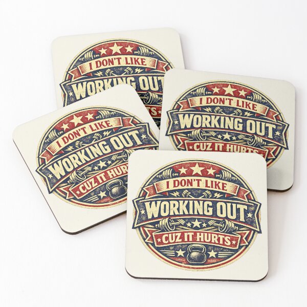 Item preview, I Don't Like Working Out Cuz It Hurts, Vintage Gym Crest designed and sold by graphic-genie.