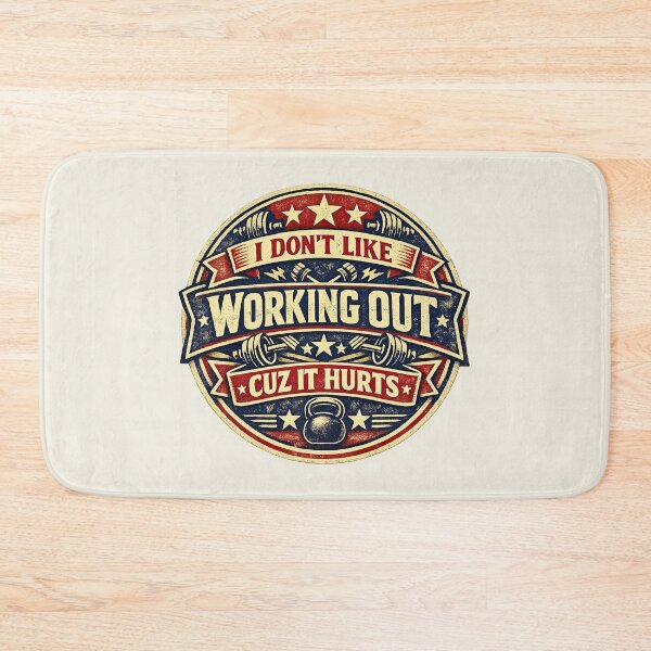 Item preview, I Don't Like Working Out Cuz It Hurts, Vintage Gym Crest designed and sold by graphic-genie.