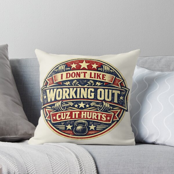 Item preview, I Don't Like Working Out Cuz It Hurts, Vintage Gym Crest designed and sold by graphic-genie.