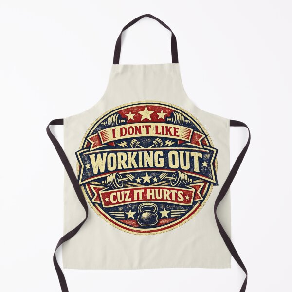 Item preview, I Don't Like Working Out Cuz It Hurts, Vintage Gym Crest designed and sold by graphic-genie.