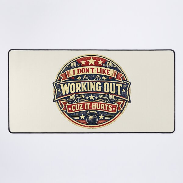 Item preview, I Don't Like Working Out Cuz It Hurts, Vintage Gym Crest designed and sold by graphic-genie.