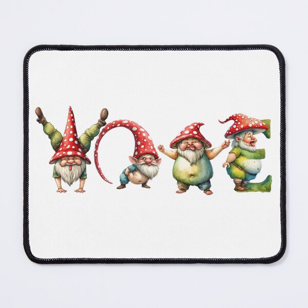 Item preview, Whimsical Mushroom Gnomes VOTE Sticker Text Art designed and sold by dcohea.