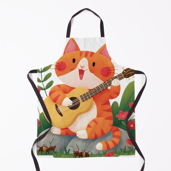Item preview, Cute Orange Cat Playing Guitar and Singing Sticker designed and sold by AMIDATORA.