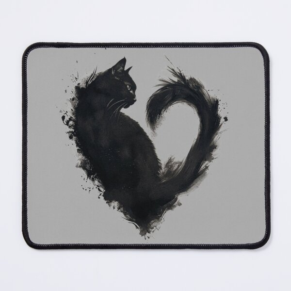 Item preview, Black Cat Heart – Elegant Feline Love Silhouette designed and sold by UUniqueIImprint.
