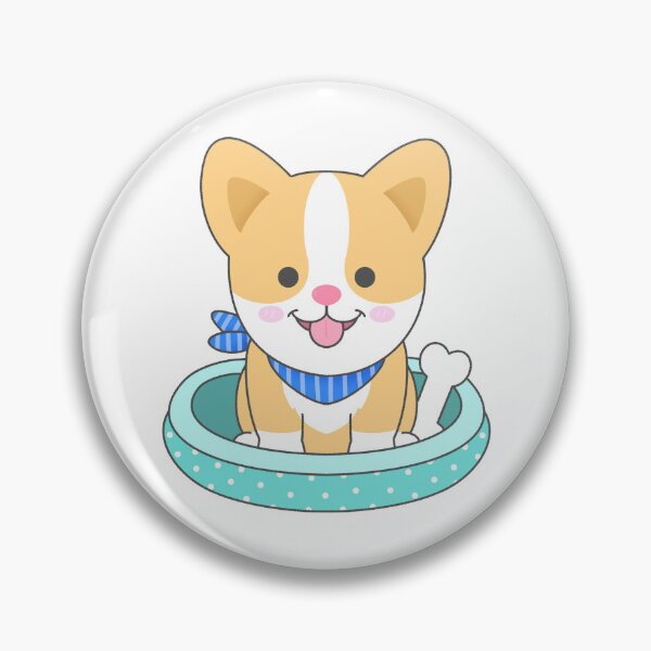 Item preview, Cute Puppy Sitting in Pet Bed with Bone Toy Cartoon Character designed and sold by nuchz.
