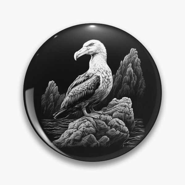 Item preview, Black and White Albatross on Coastal Rocks designed and sold by inkoutninja.
