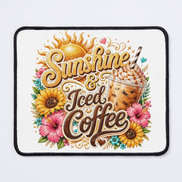 Item preview, Sunshine and Iced Coffee Summer Beverage Illustration designed and sold by LunaPixelStudio.