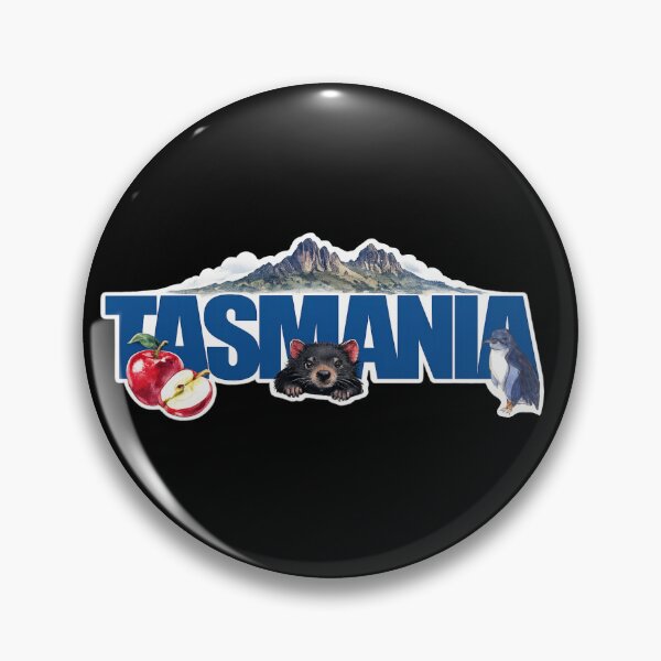 Item preview, Tasmania Watercolor Wildlife Travel Sticker | Apple, Tasmanian Devil & Little Penguin designed and sold by CrazyAlpaca101.