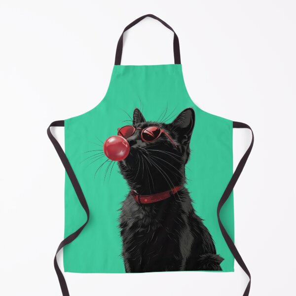 Item preview, Cool Black Cat – Bubble Gum & Red Sunglasses designed and sold by UUniqueIImprint.