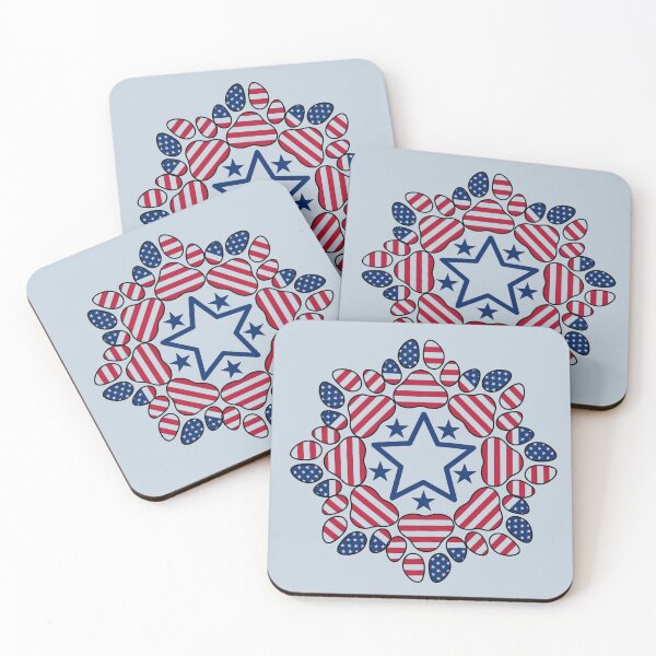 Item preview, Patriotic paws and stars mandala art designed and sold by Doodles Down South.