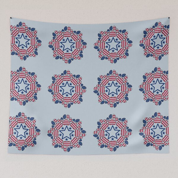 Item preview, Patriotic paws and stars mandala art designed and sold by Doodles Down South.
