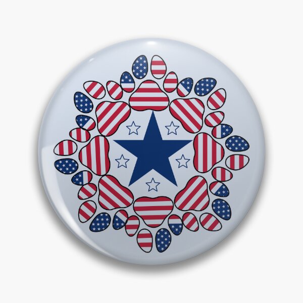 Item preview, Patriotic paws and blue stars mandala art designed and sold by Doodles Down South.