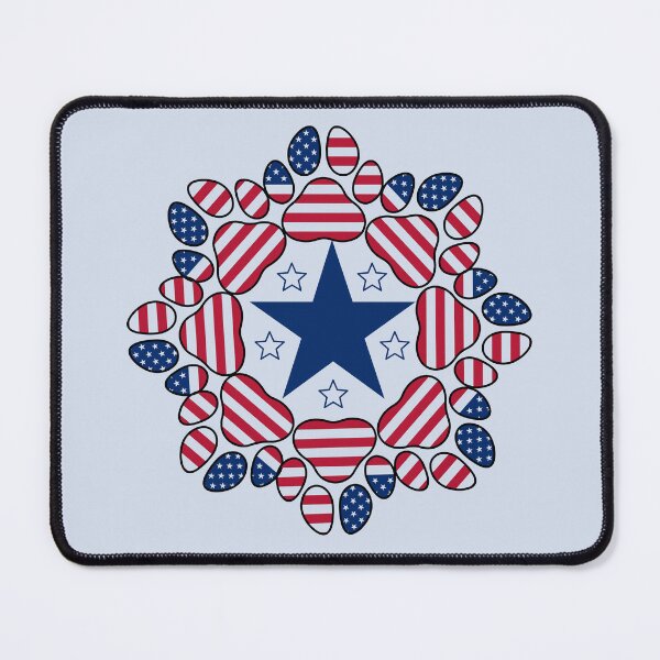Item preview, Patriotic paws and blue stars mandala art designed and sold by Doodles Down South.