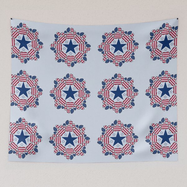 Item preview, Patriotic paws and blue stars mandala art designed and sold by Doodles Down South.