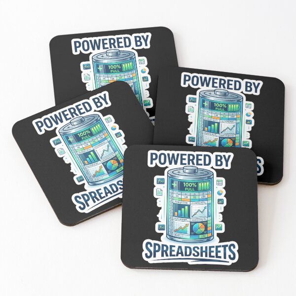 Item preview, Powered By Spreadsheets Funny Office Humor Design designed and sold by Pixel Analytics.