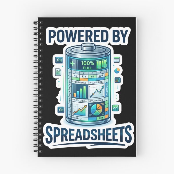 Item preview, Powered By Spreadsheets Funny Office Humor Design designed and sold by Pixel Analytics.