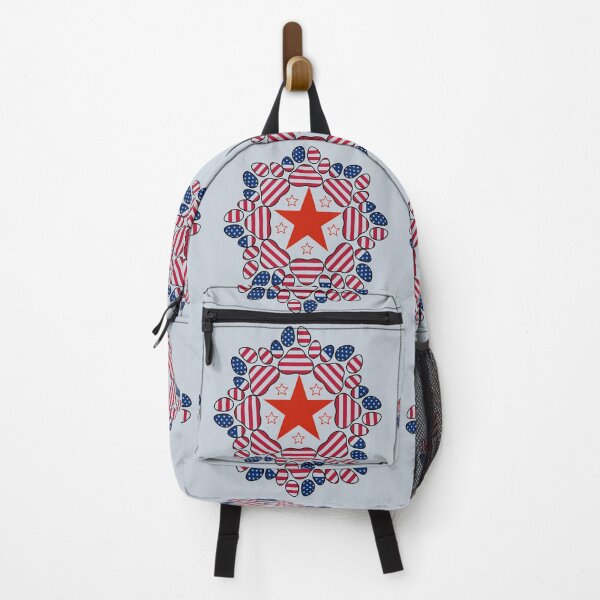 Item preview, Patriotic paws and red stars mandala art designed and sold by Doodles Down South.