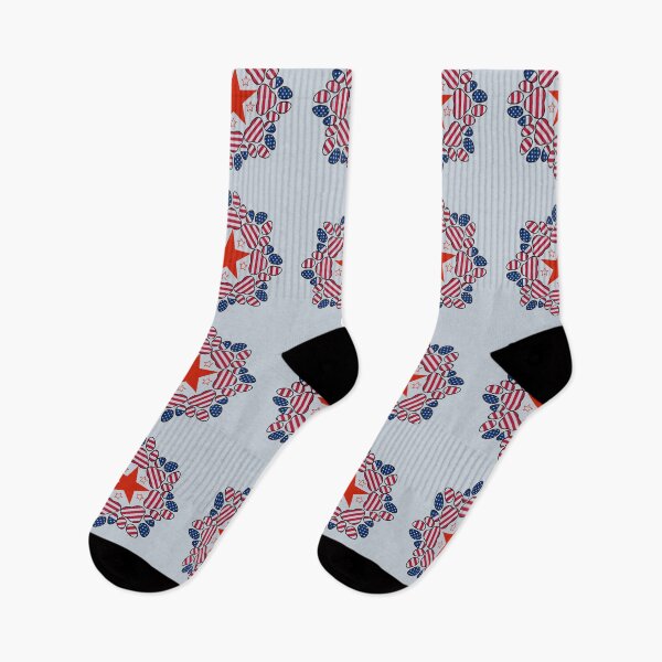 Item preview, Patriotic paws and red stars mandala art designed and sold by Doodles Down South.