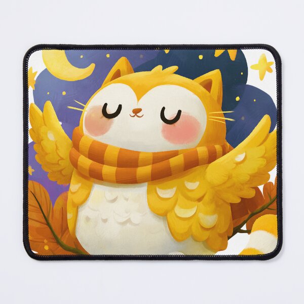Item preview, Cute Cat in Owl Costume Flying Winter Night Sticker designed and sold by AMIDATORA.