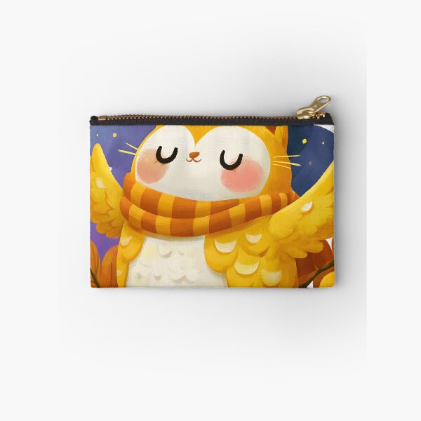 Item preview, Cute Cat in Owl Costume Flying Winter Night Sticker designed and sold by AMIDATORA.