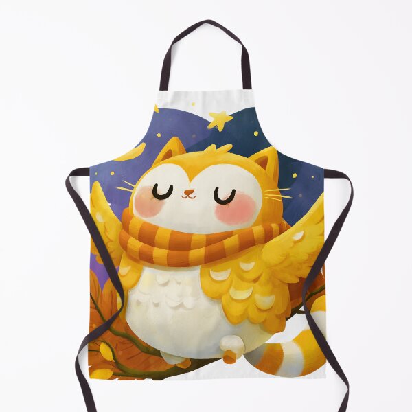 Item preview, Cute Cat in Owl Costume Flying Winter Night Sticker designed and sold by AMIDATORA.