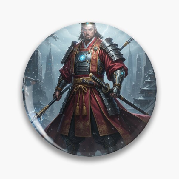 Item preview, Cyberpunk Samurai Warrior with Lightning Spear and Dragons designed and sold by maplesoulkiller.