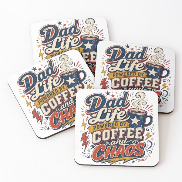Item preview, Dad Life Powered By Coffee and Chaos Funny Parenting Design designed and sold by LunaPixelStudio.