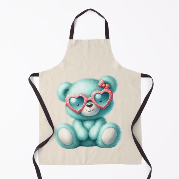 Item preview, Cute Turquoise Teddy Bear with Pink Heart Shaped Sunglasses  designed and sold by SweetLilith.