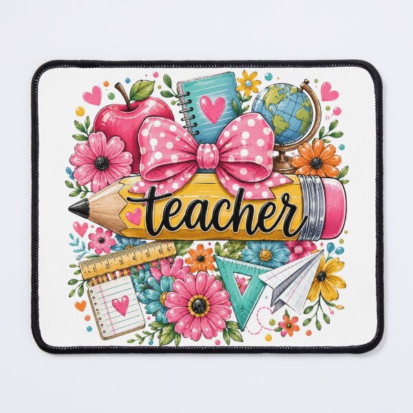 Item preview, Teacher Appreciation Pencil and Floral Illustration designed and sold by LunaPixelStudio.