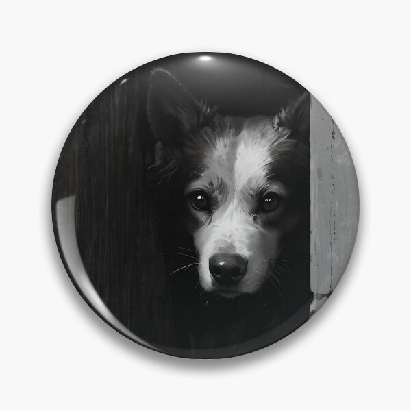 Item preview, Silent Watcher in the Shadows – Mysterious Dog Portrait designed and sold by KiraChie.