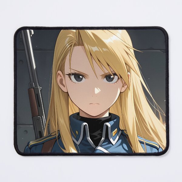 Item preview, Riza Hawkeye Fullmetal Alchemist Serious Blue Uniform Portrait designed and sold by JohnEllisa.