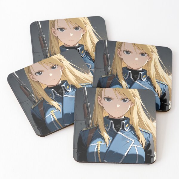 Item preview, Riza Hawkeye Fullmetal Alchemist Serious Blue Uniform Portrait designed and sold by JohnEllisa.
