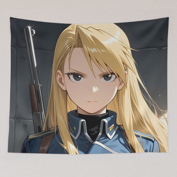 Item preview, Riza Hawkeye Fullmetal Alchemist Serious Blue Uniform Portrait designed and sold by JohnEllisa.
