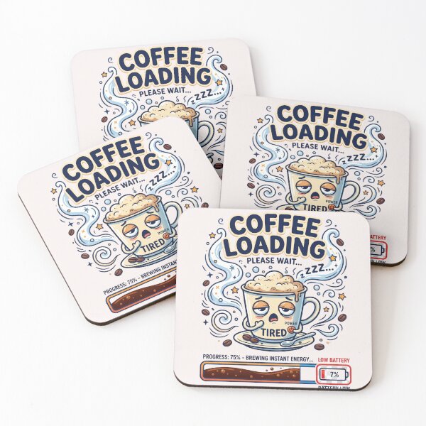 Item preview, Coffee Loading Please Wait Funny Coffee Lover Design designed and sold by Pixel Analytics.
