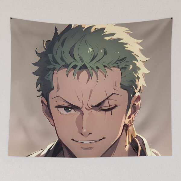 Item preview, Roronoa Zoro One Piece Confident Smirk Anime Closeup designed and sold by MartyHinson.