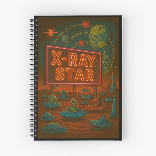 Item preview, X‑Ray Star – Retro Sci‑Fi Cosmic Illustration (Neon Space Surrealism) designed and sold by glenpap.