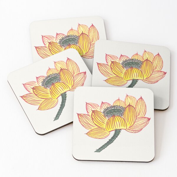 Item preview, Golden Lotus Flower | East Asian Ink & Brush Painting designed and sold by HiddenJadeArtStudio.